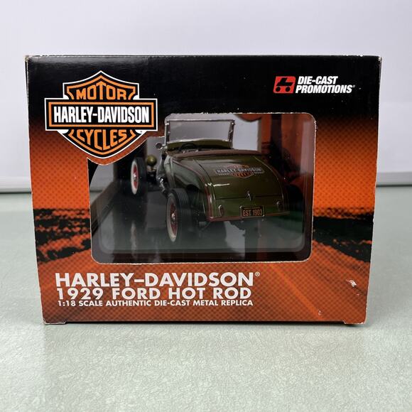 Harley Davidson 1:18 Die Cast Ford Model A Hot Rod 1929 Green Metallic - Picture 4 of 9